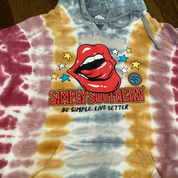 Simply Soythern tye dye hoodie ladies L - Picture 2 of 7